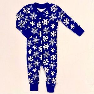 Hanna Andersson Snowflake Zip Sleeper Boys 6-12M Girls Organic Cotton Winter
